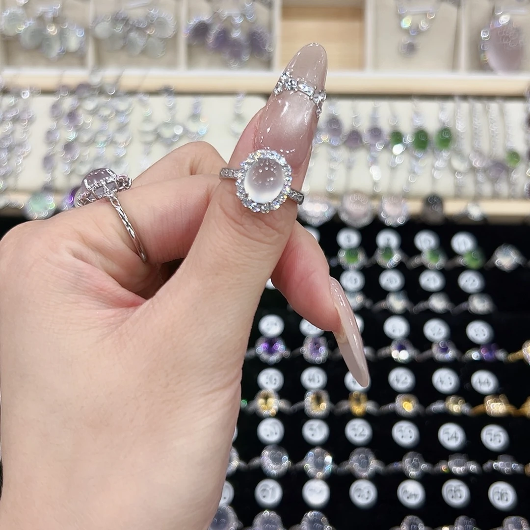 小****岫玉银S925镶嵌戒指