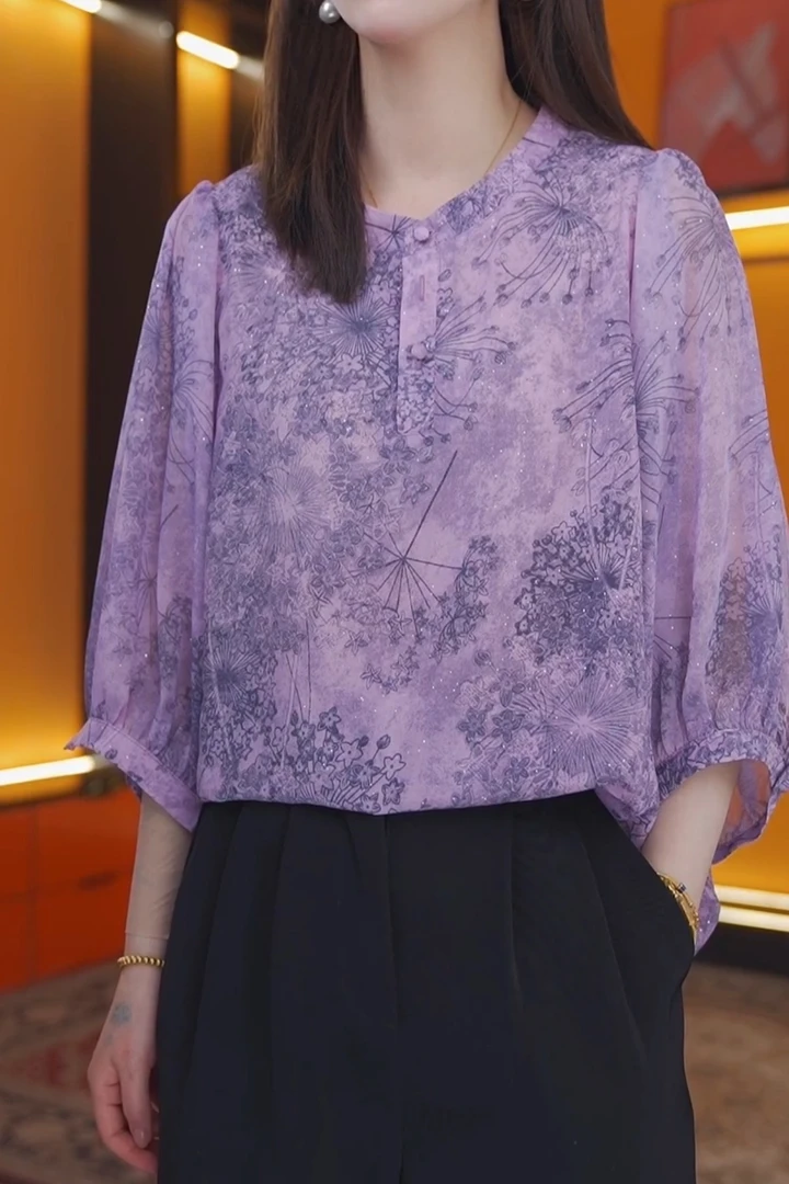 【高品质】新款紫气东来设计师遮肉显瘦衬衣