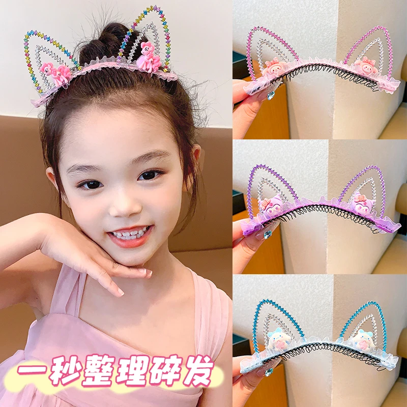 女童公主库洛米兔耳朵发梳宝宝整理碎发头饰儿童可爱插梳发饰发夹