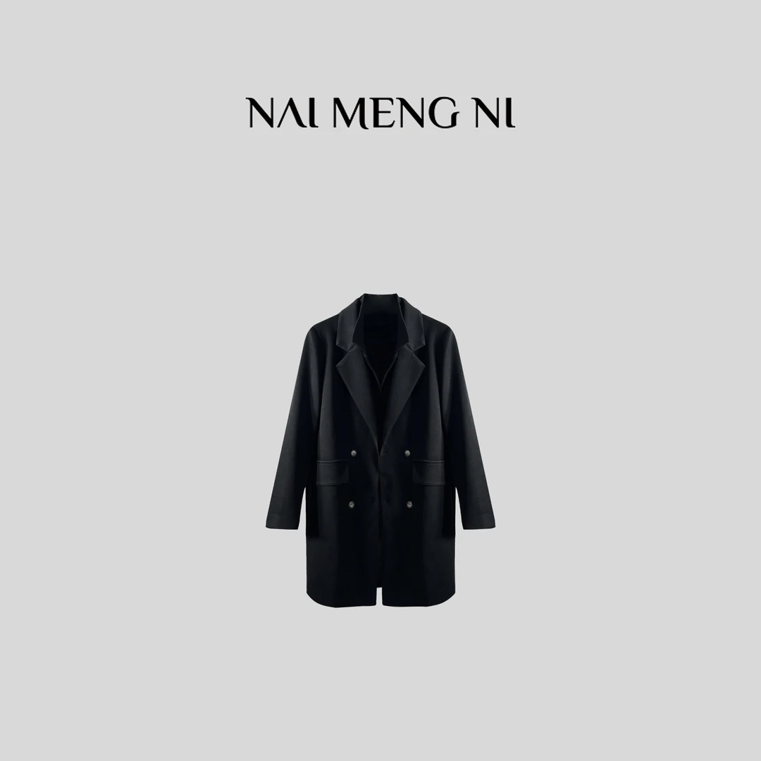 NMN王火火&宽松新款经典双排扣西装上衣+马甲+裤子套装 26N45896