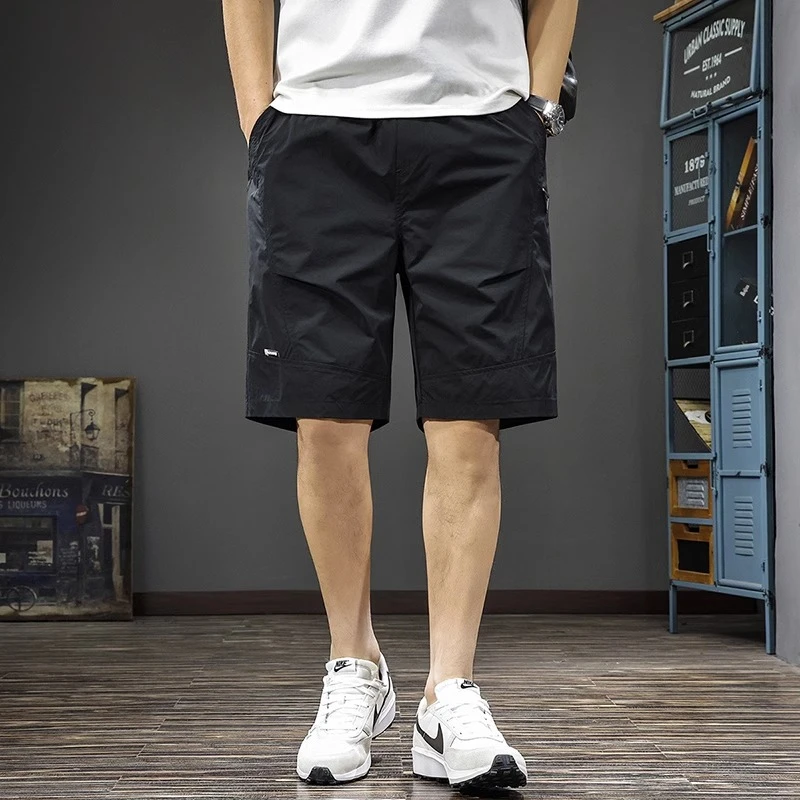 Salodac新款潮牌男士休闲短裤夏季薄款速干中裤宽松直筒五分裤子