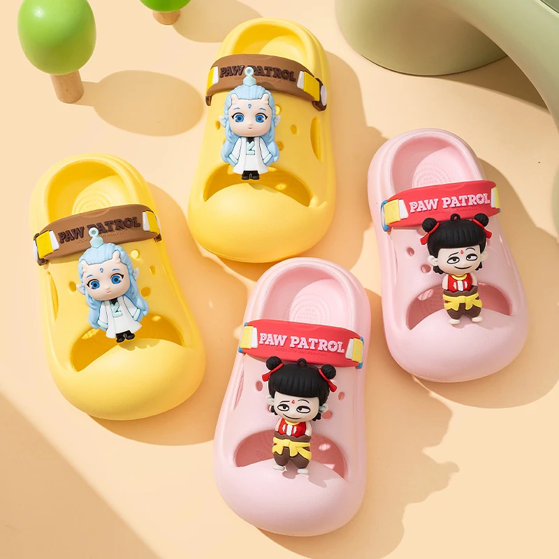 哪吒童鞋小孩拖鞋儿童夏季凉拖鞋防滑包头洞洞鞋女童宝宝沙滩凉鞋