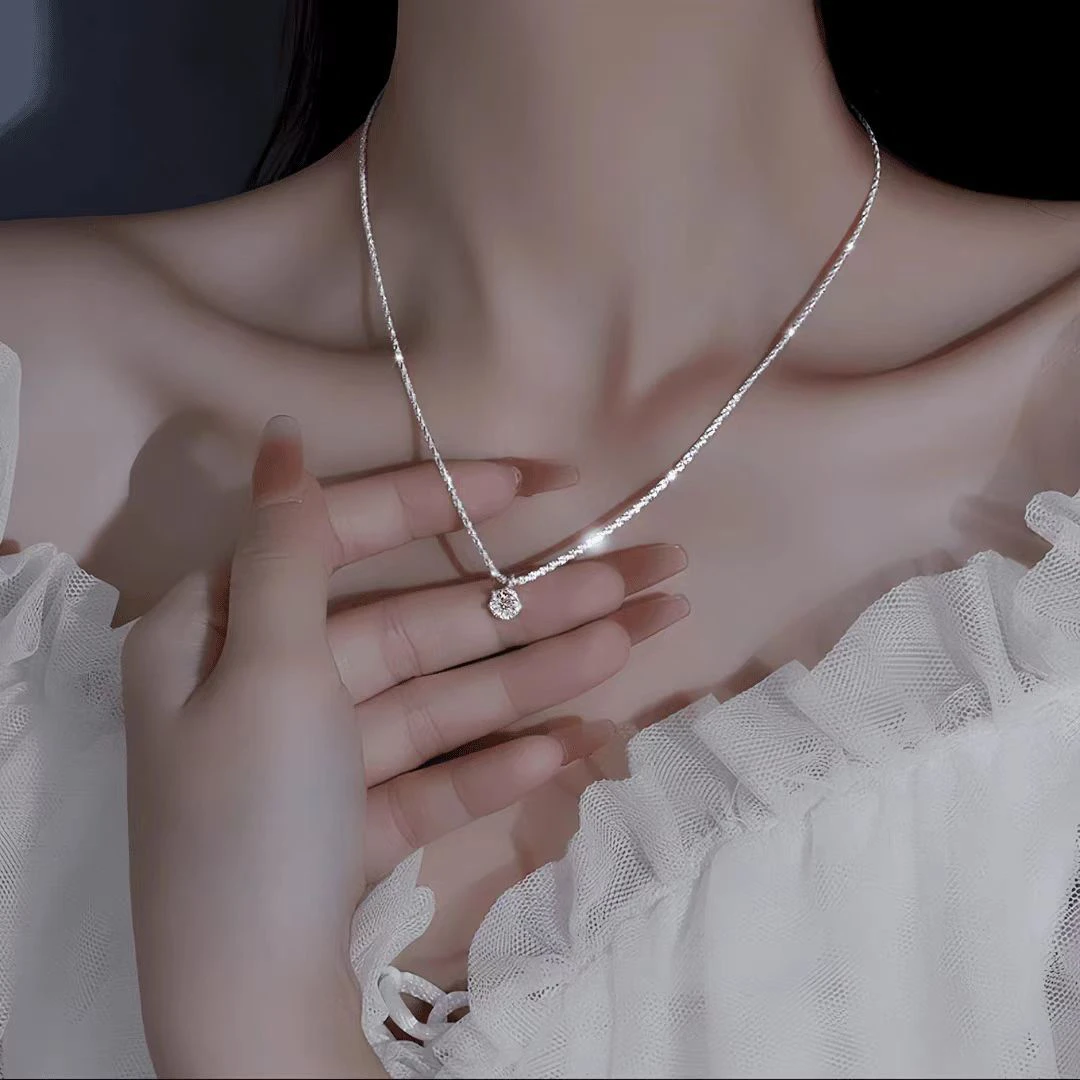 铜合金项链 拍一发四 精美轻奢满天星项链法式送女友七夕韩版