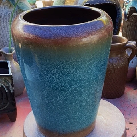 紫砂花盆口17高度29.5外贸瑕疵