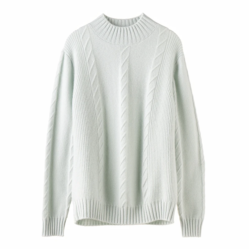 加厚羊绒女重工提花3条麻花666