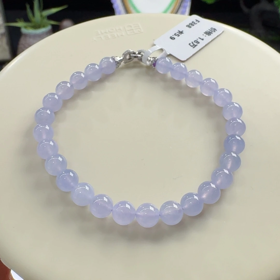 翡翠未镶嵌手链冰紫单圈5.9mm