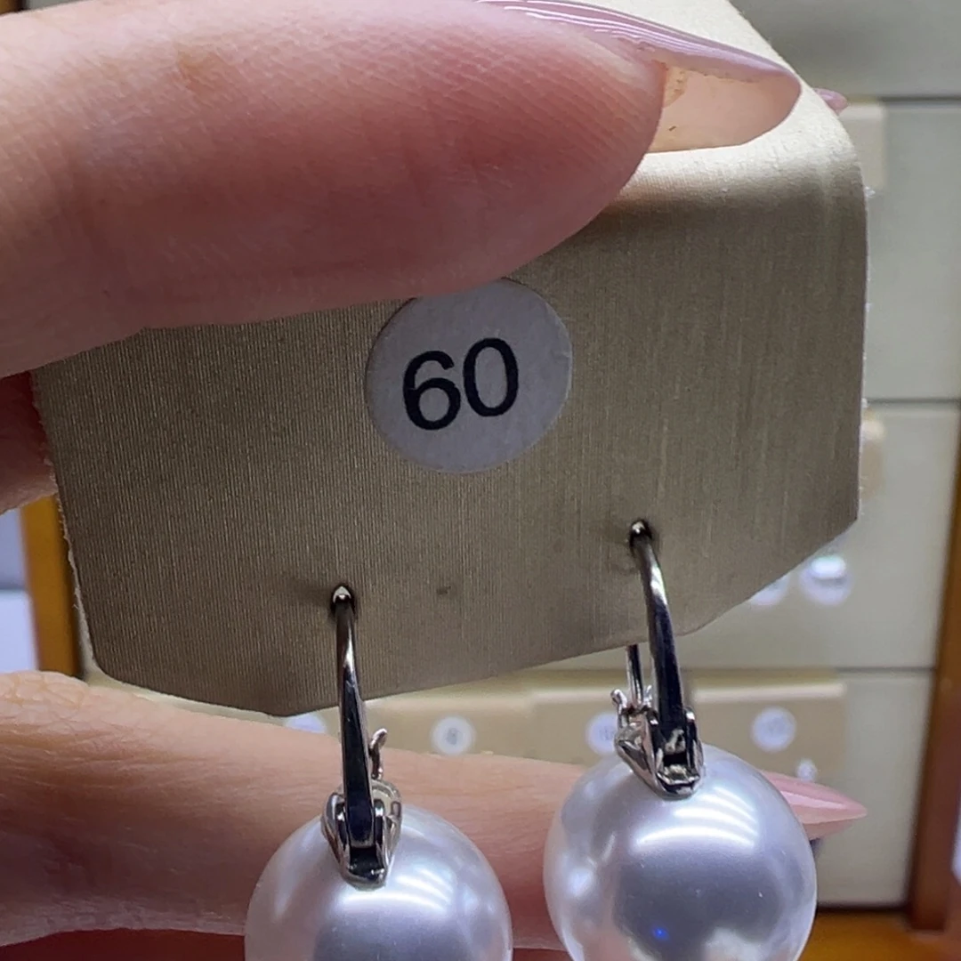 淡水珍珠银S925镶嵌耳饰