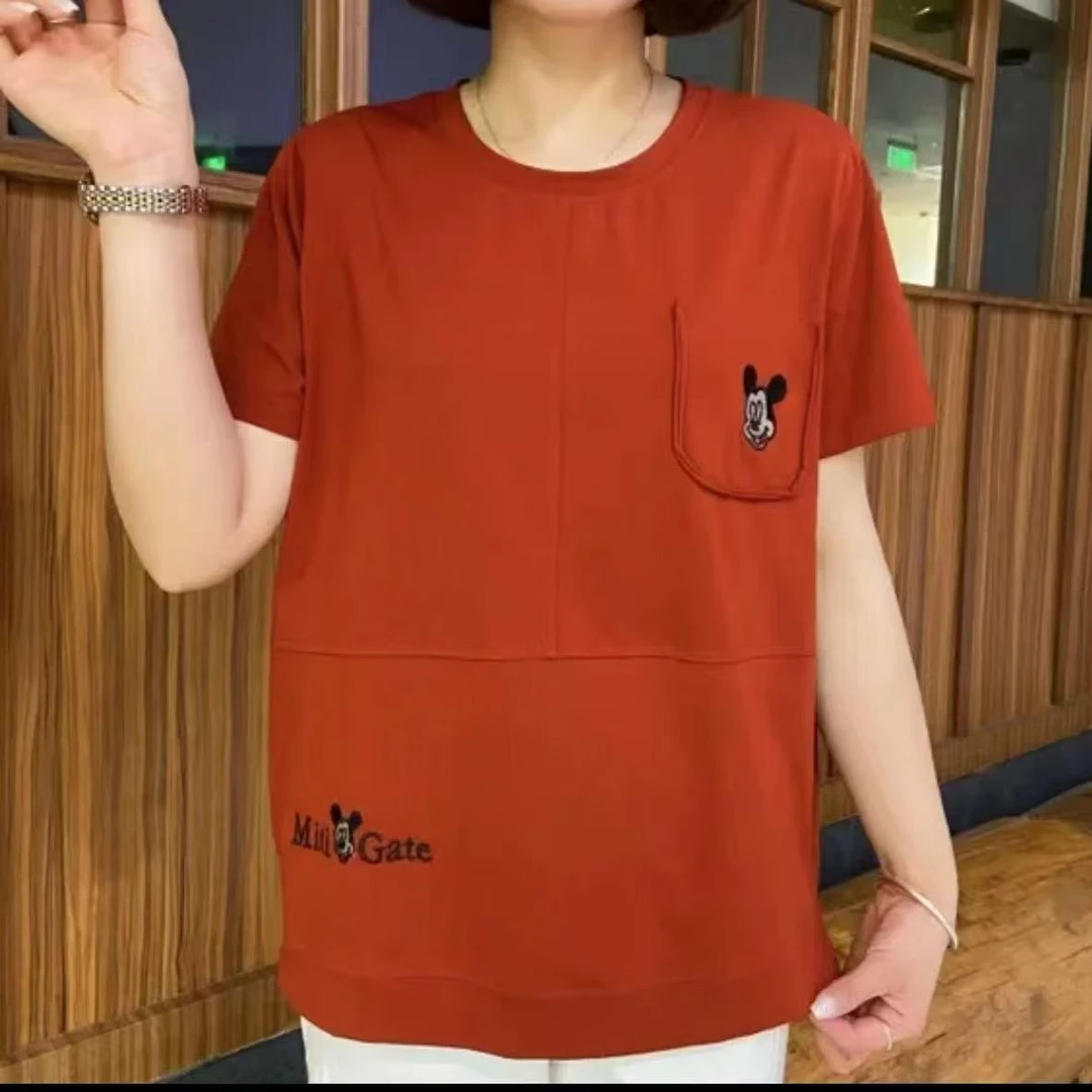 夏季短袖新款T恤圆领印花减龄时尚洋气宽松百搭上衣女士小衫