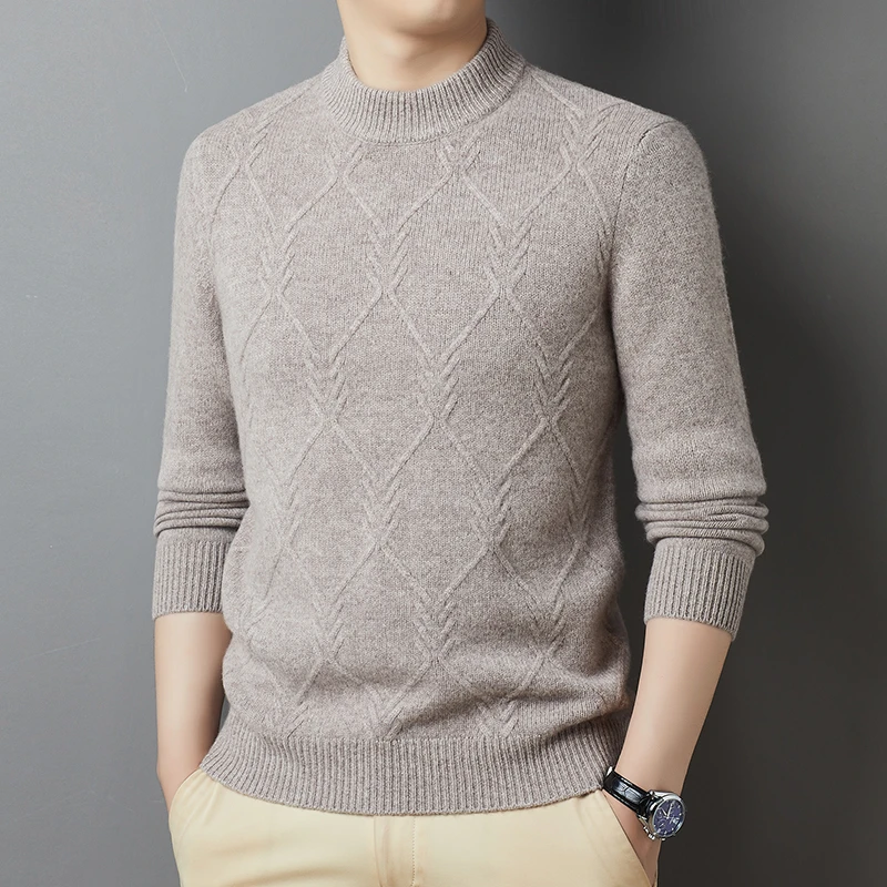 冬季保暖加厚麻花新款秋冬厚款半高领高档百搭毛衣80