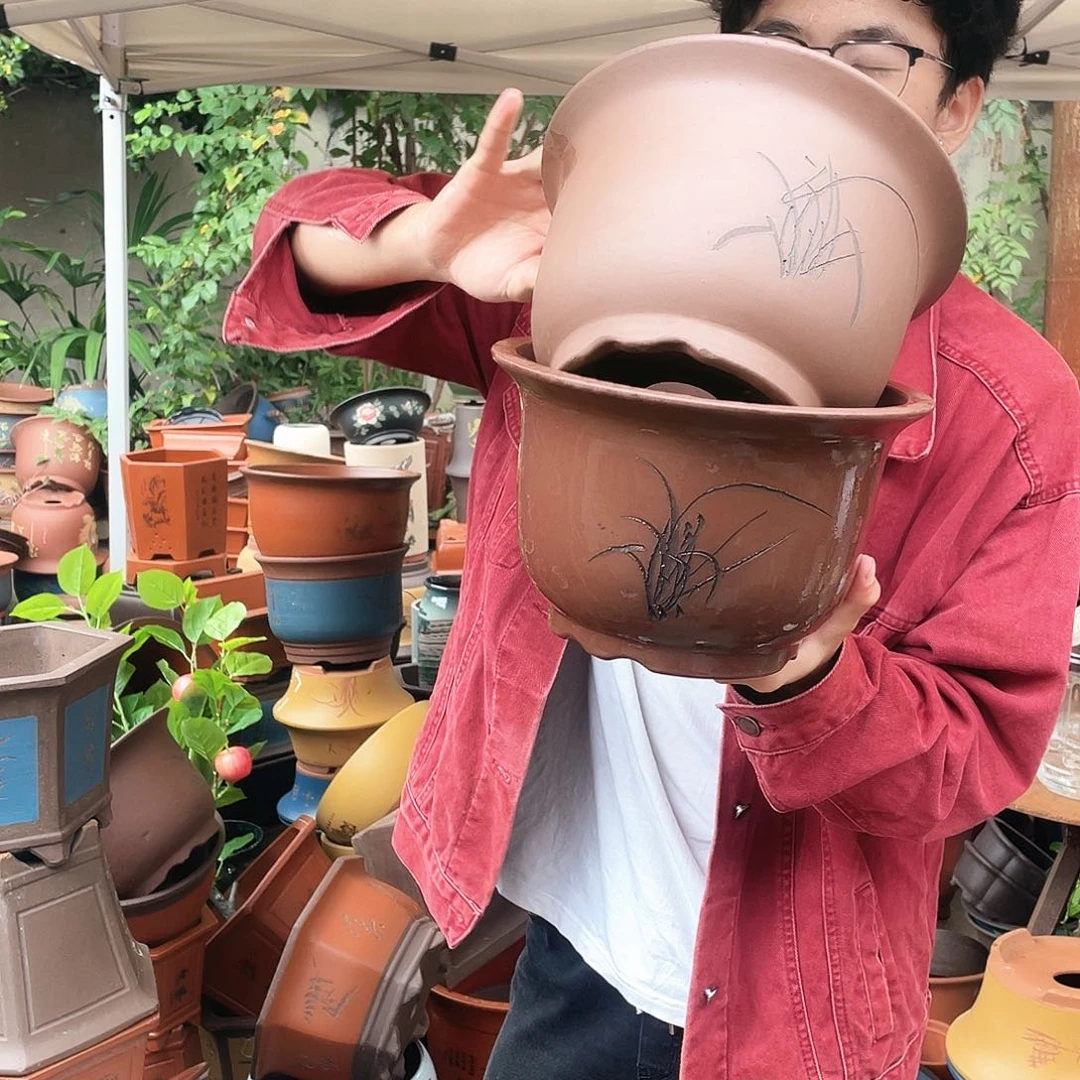 21+21平角金钟花盆紫砂花盆