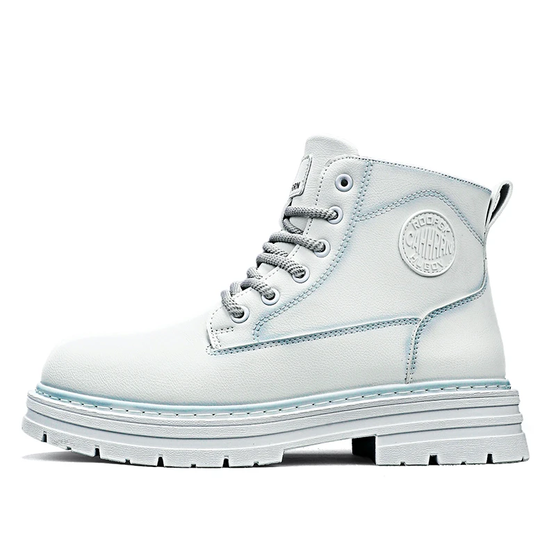 马克增高华情侣马丁靴秋冬擦色男靴机车工装靴子高帮菲男士男鞋