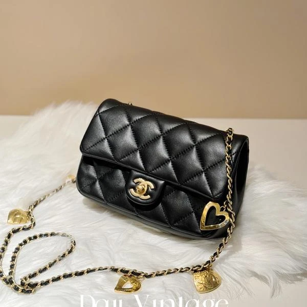 99新 Chanel/香奈儿 大吉中古/Chanel香奈儿爱心链条大mini斜挎包