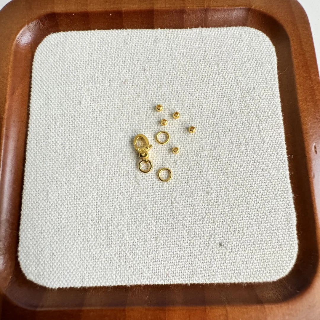 足金999 卡2蹦迪金珠小熊扣头