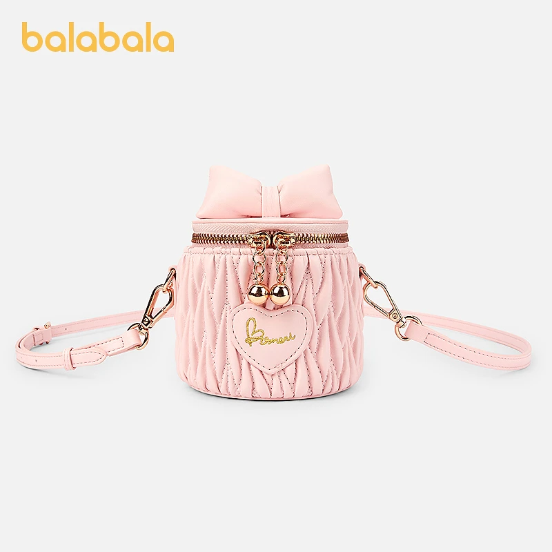 【商场同款】巴拉巴拉儿童休闲包女童蝴蝶结水桶斜挎背包甜美可爱