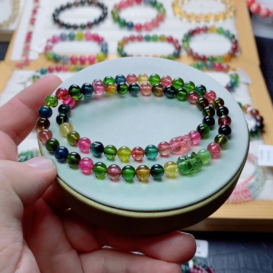 碧玺手链碧玺未镶嵌