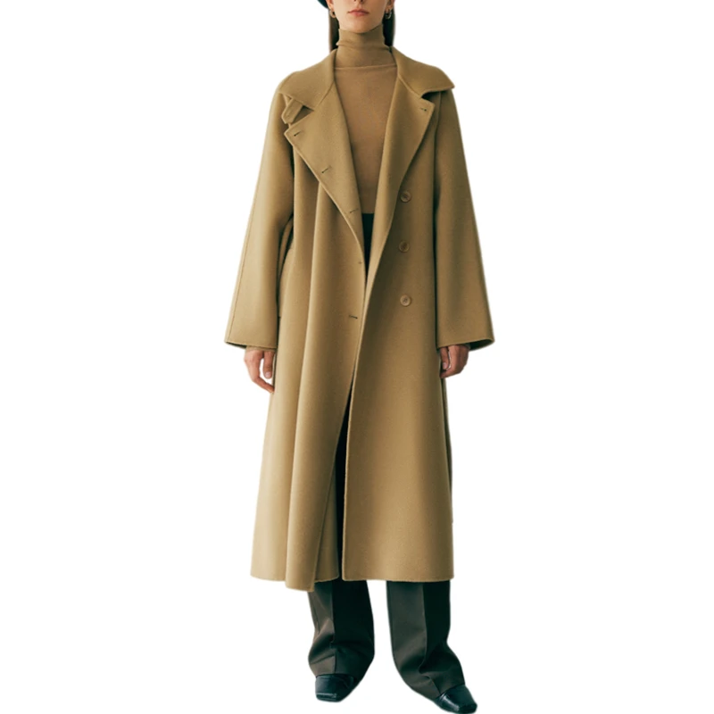 高级感双面呢大衣女2024冬新款加厚保暖气质显瘦长款呢子外套8241