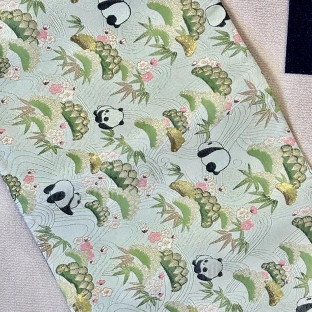 慢蓝•趴趴熊猫织金老宋锦茶席 大号