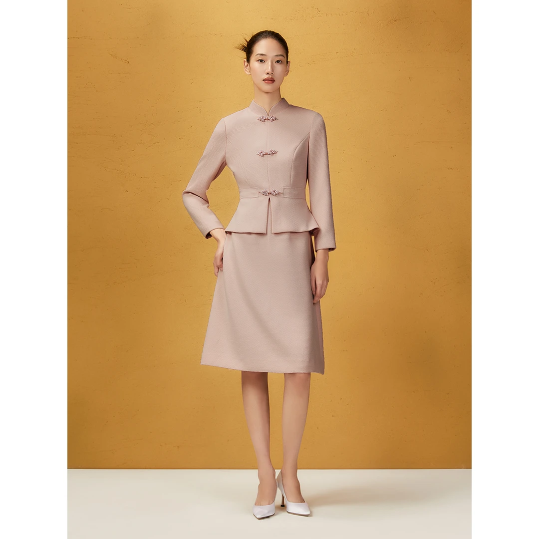 Song of Song/歌中歌长袖时尚复古中式修身气质连衣裙 5C65505420