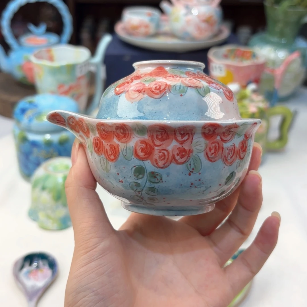 景德镇手绘高温釉下彩陶瓷茶具