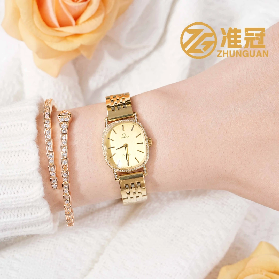 95新 Omega/欧米茄 24.5*21.5mm手动机械JM4737蝶飞后钻瑞士名表