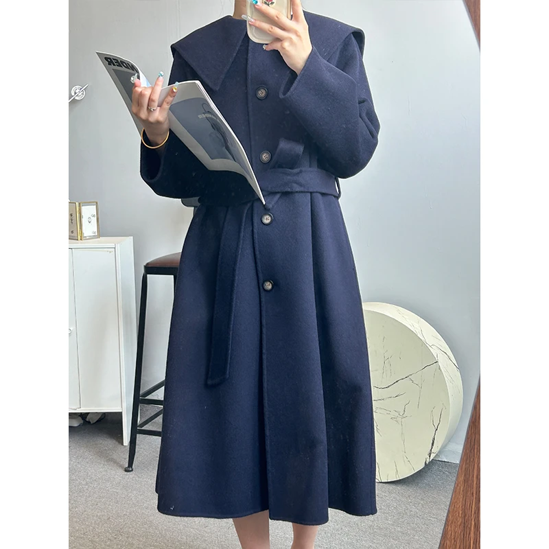 墨文服饰  学院风羊毛大衣中长款 S3