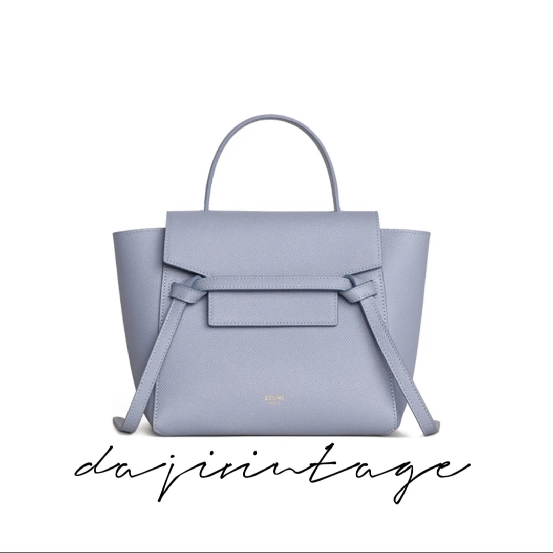 99新 Celine/思琳 大吉中古3/Celine瑟琳雾霾蓝micro鲶鱼斜挎包