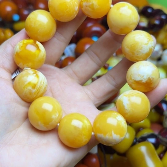 琥珀未镶嵌手链蜜蜡