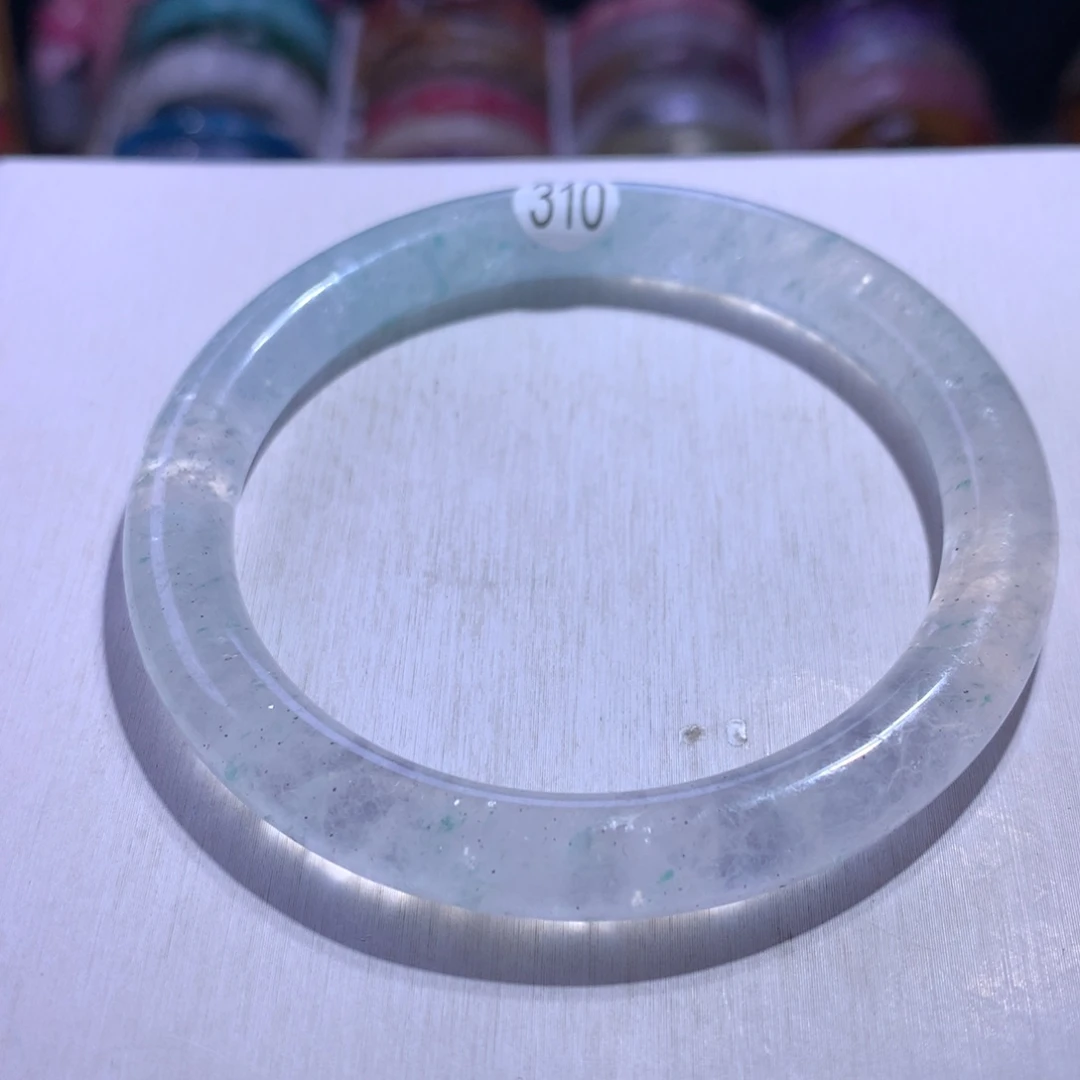 手镯水晶银S925镶嵌绿云母59圈310