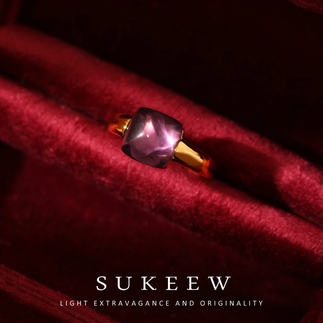 SUKEEW/酥可 镀K金【紫韵天成】轻奢方糖高级感戒指493201