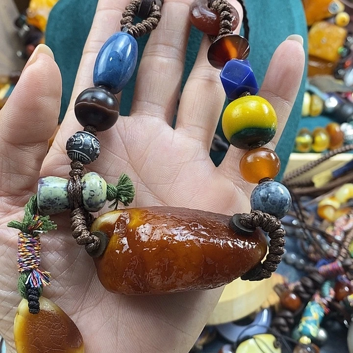 蜜蜡未镶嵌项链项链