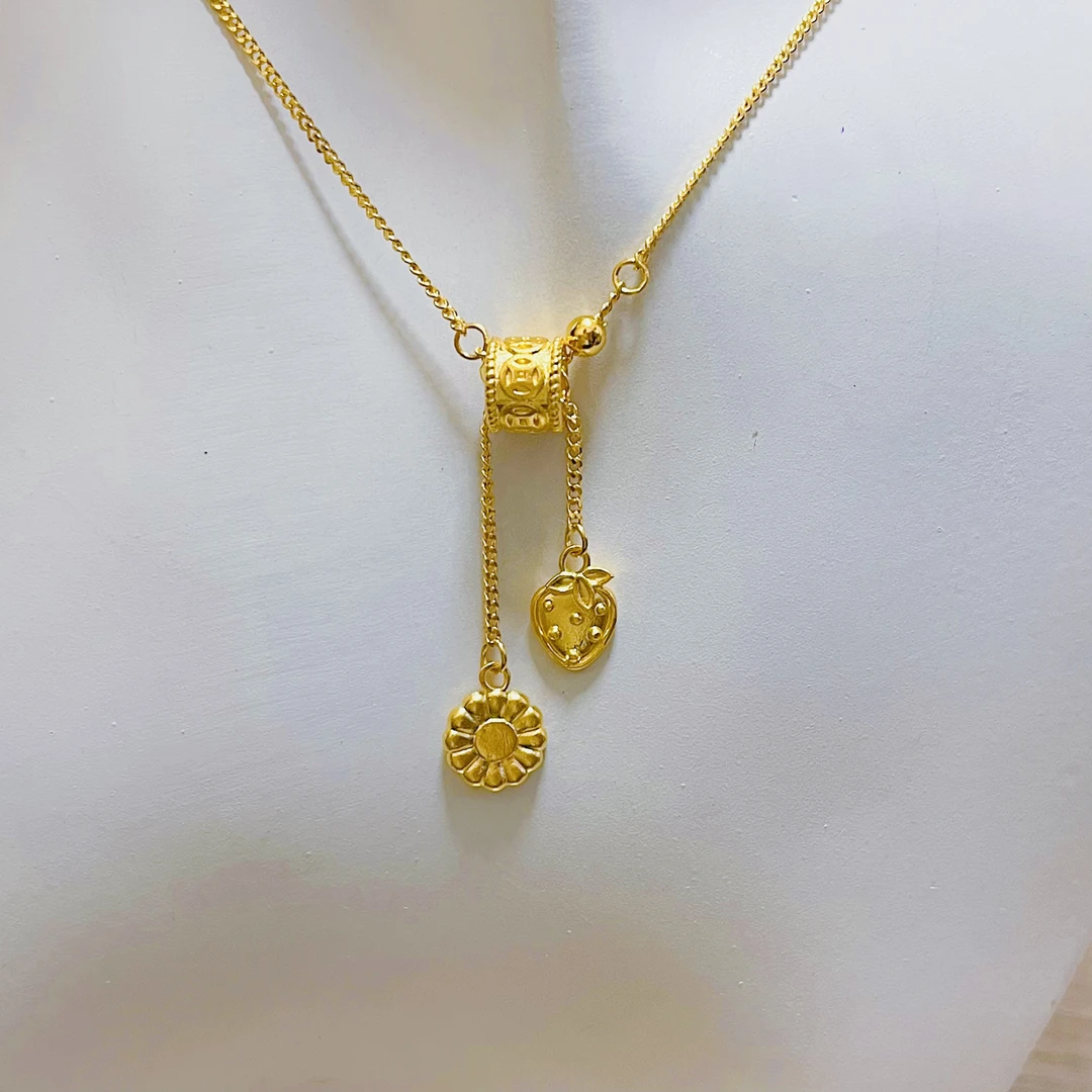 足金999草莓太阳套链时尚国潮财源滚滚