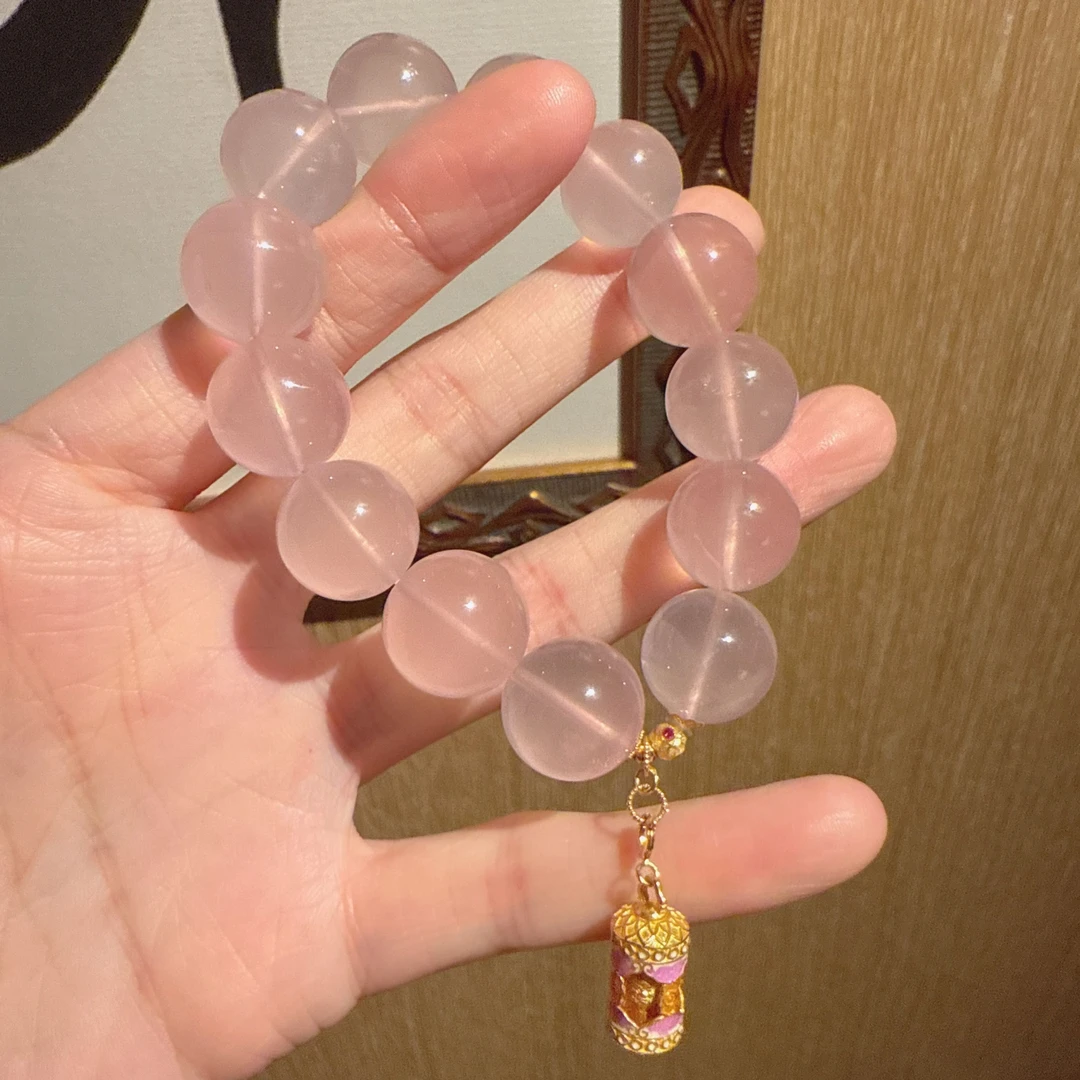 P622镶嵌粉水晶手串5409