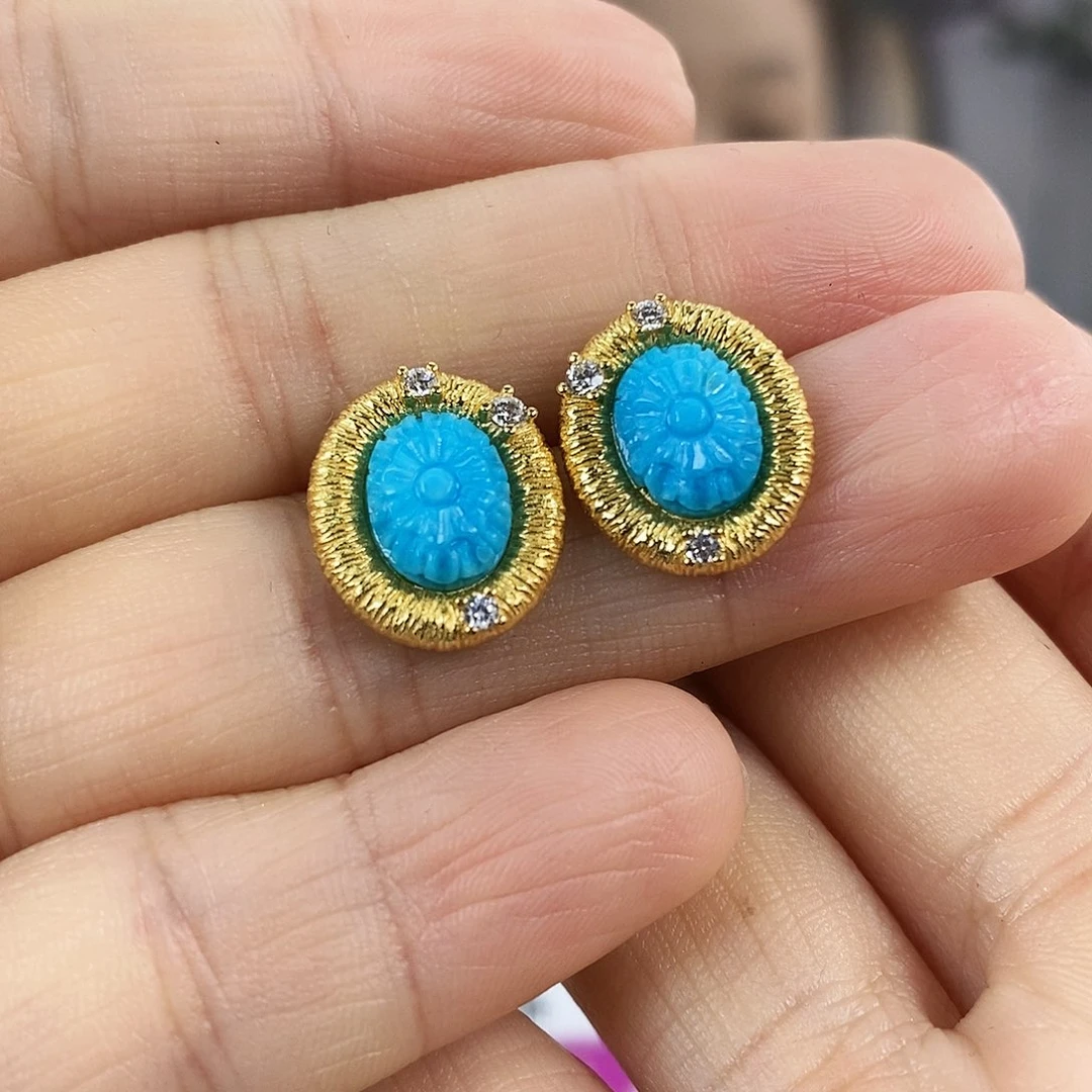 绿松石银S925镶嵌珠宝奇石