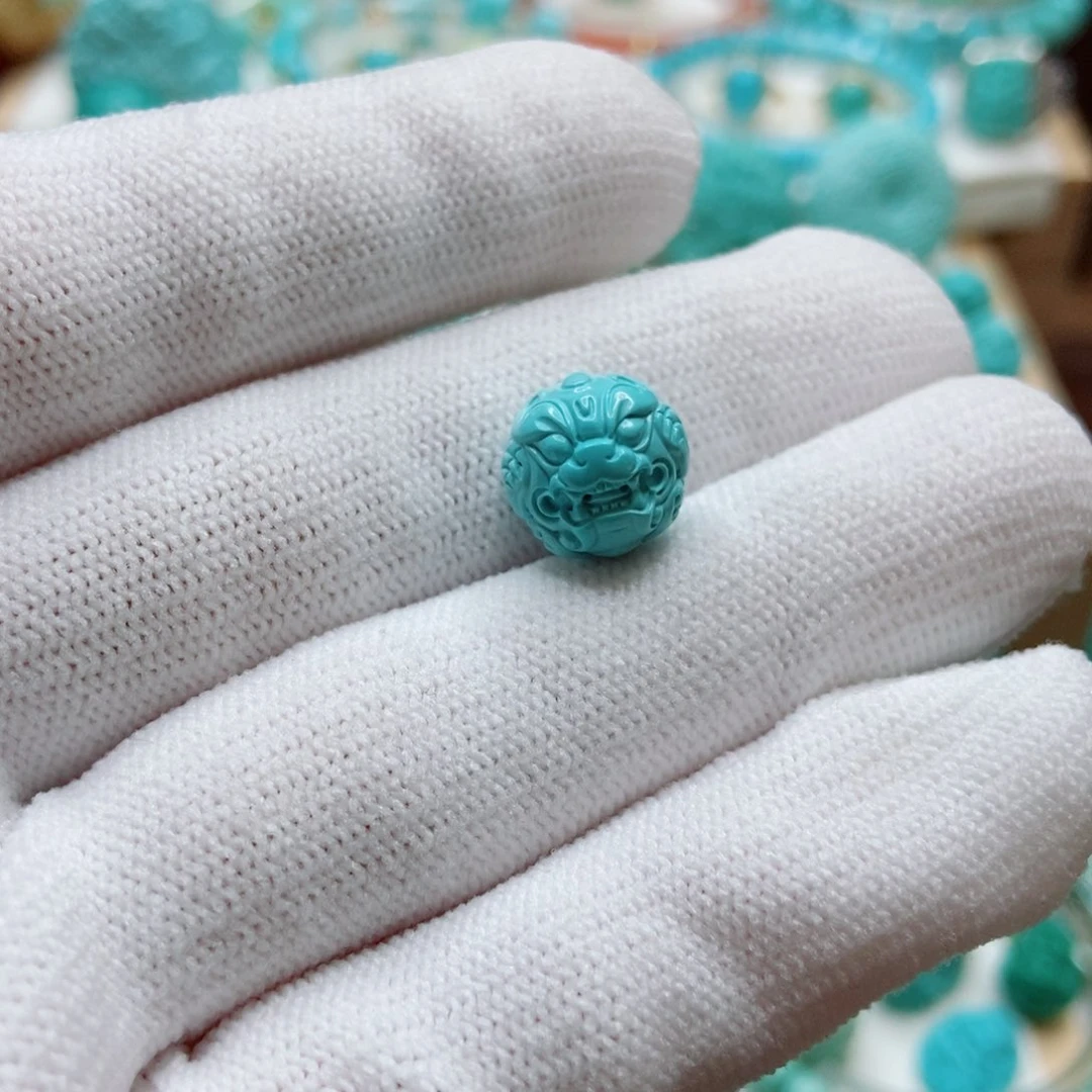 绿松石未镶嵌貔貅珠子
