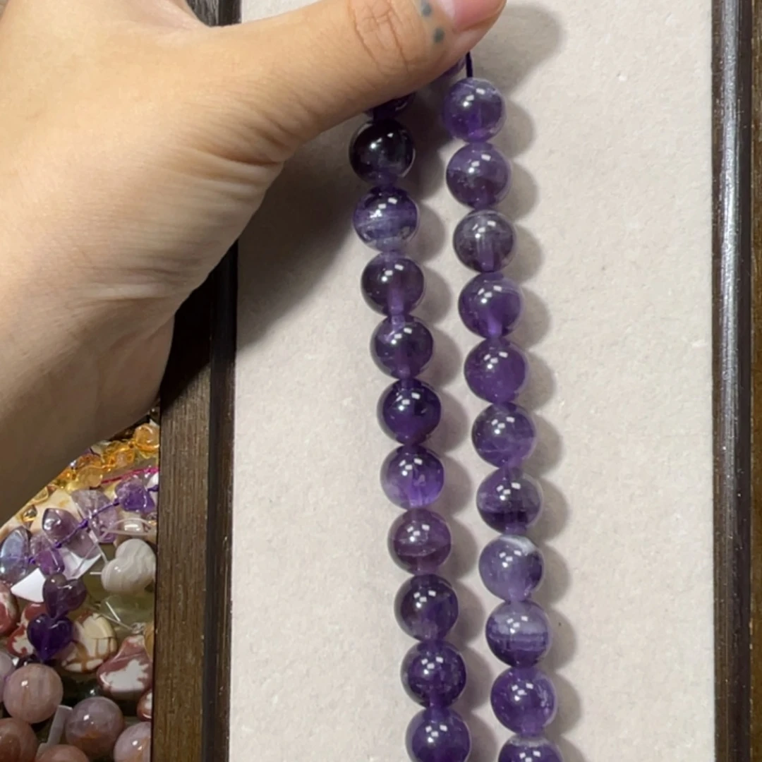 玛瑙/玉髓散珠乌拉圭紫水晶卡10