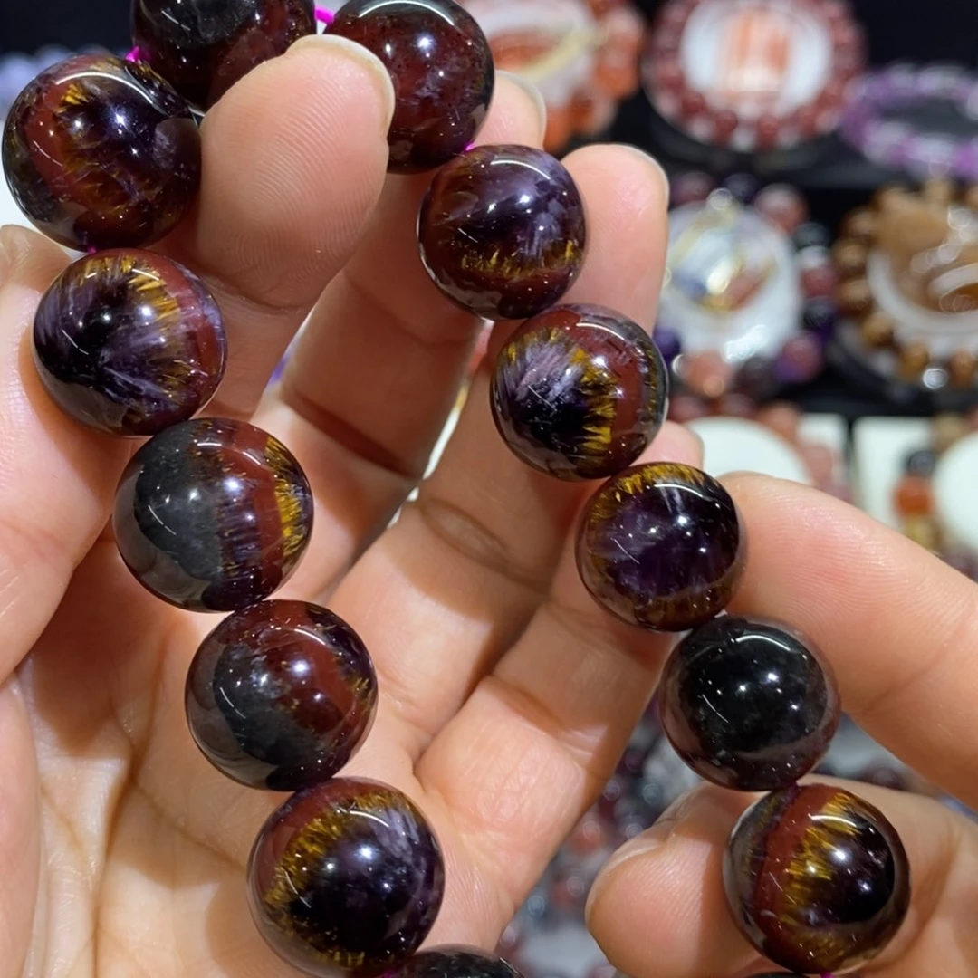 水晶手串未镶嵌四色极光天眼15