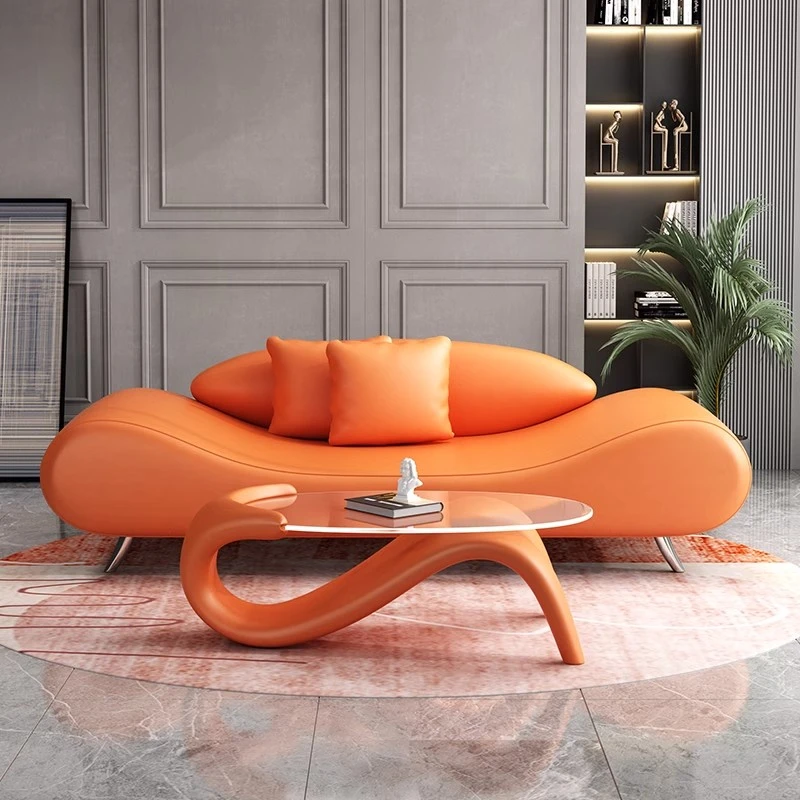 北欧轻奢小沙发高级感小户型卧室客厅民宿公寓创意异形猫抓皮沙发