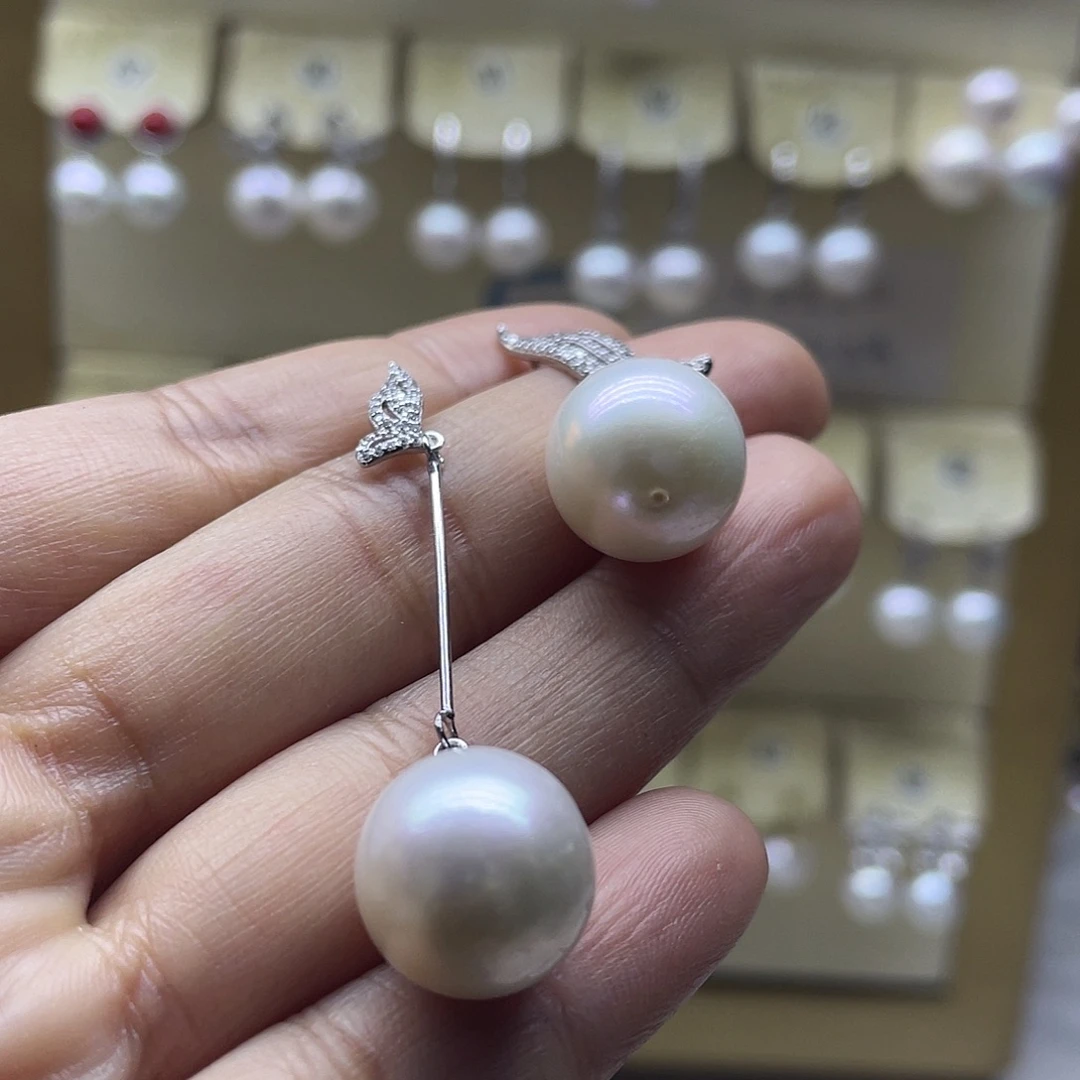 耳饰淡水珍珠银S925镶嵌