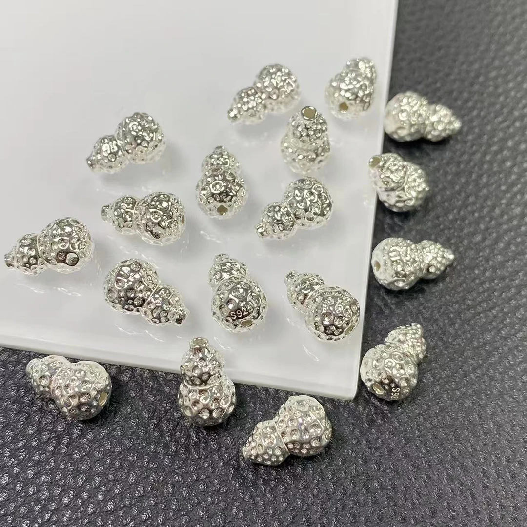 925银银制品 「戴琴珠宝」DQ827-银7.5*11.5mm左右葫芦配件（发其一）