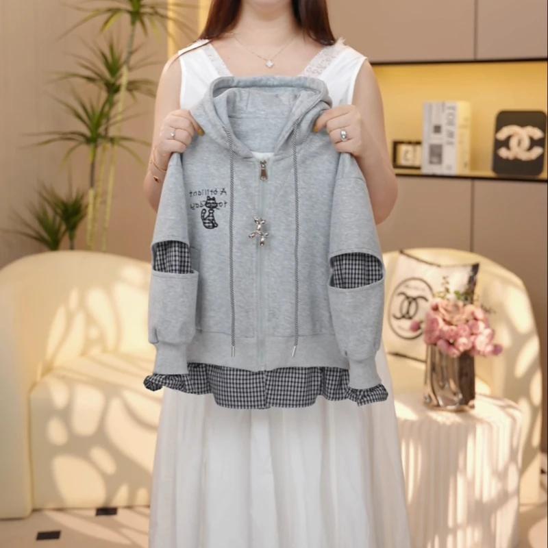 【糖宝魔豆】女童秋装外套2025新款洋气休闲上衣女孩秋季连帽棒球服