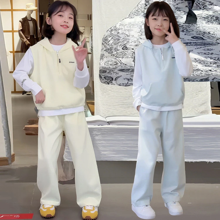 新款秋季童装儿童秋装儿童套装洋气童装女童韩版夏季休闲上衣时尚