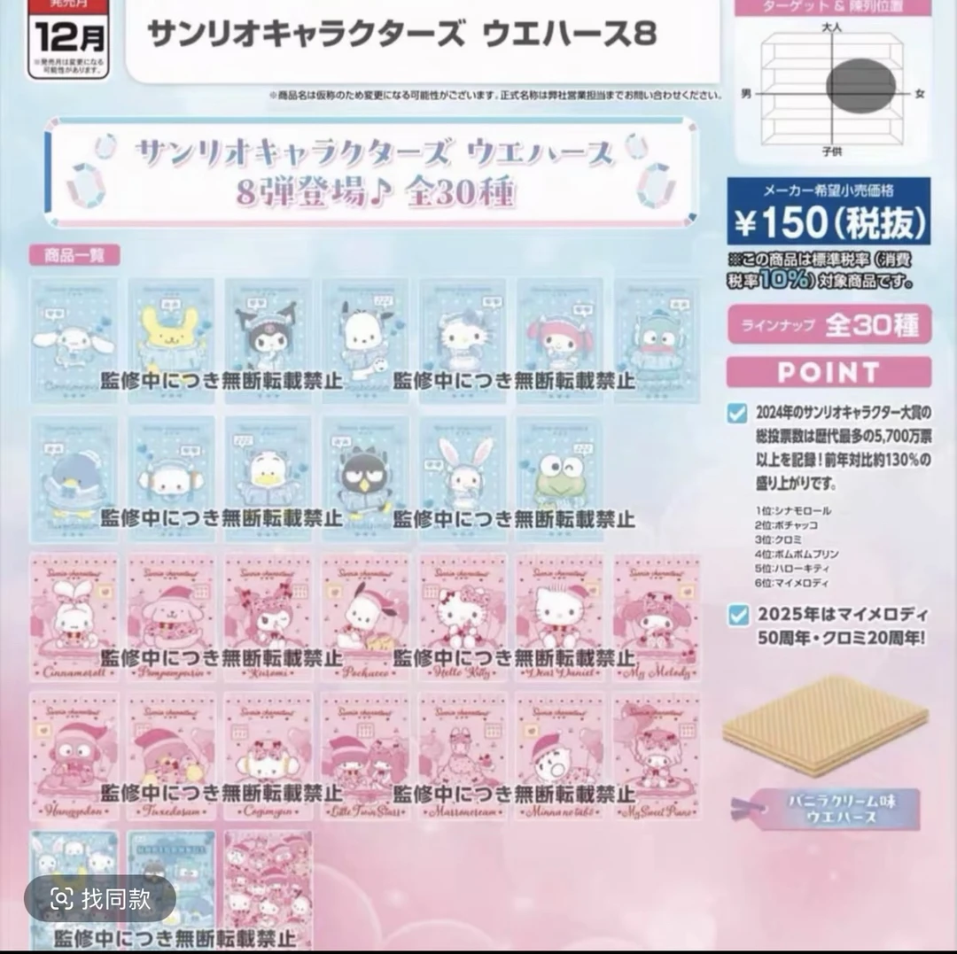 【小茶代拆】日版三丽鸥家族食玩卡第八弹潮玩盲盒