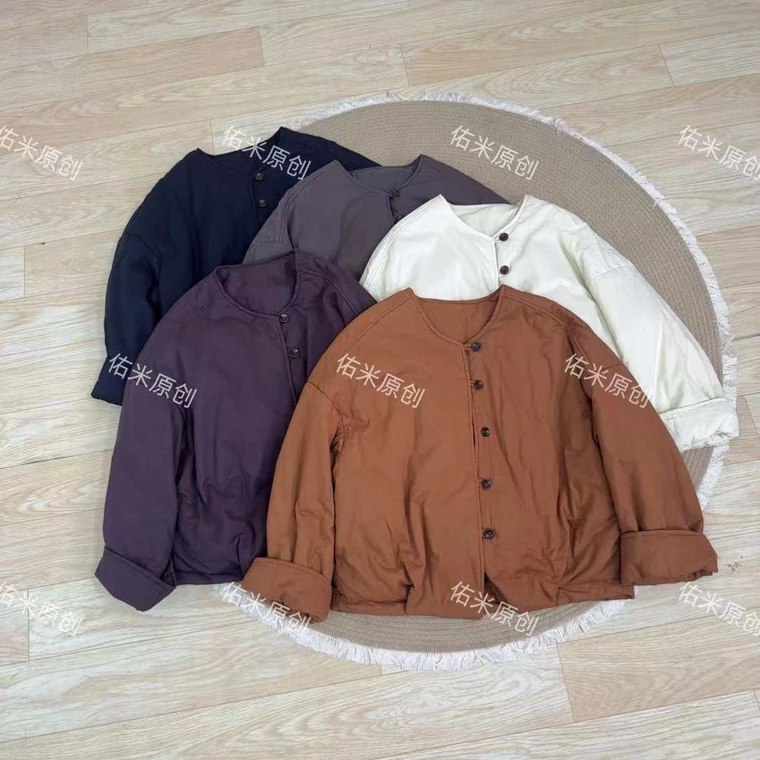 2025冬季棉服保暖圆领包袖长袖厚款女棉服棉衣加绒加厚休闲