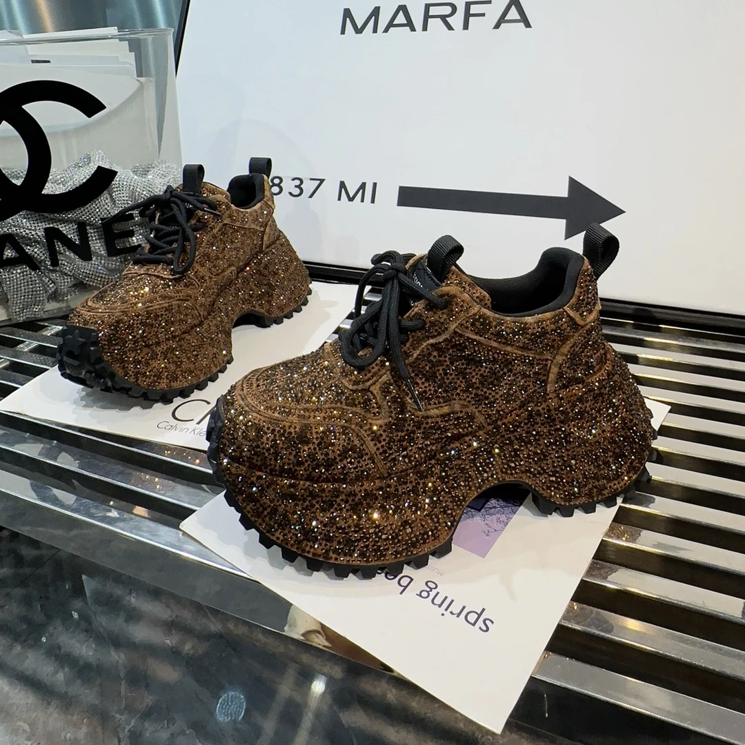 A.K艾墨儿女款2025年早秋款浪凡升级款豹纹个性化小众女款老爹鞋