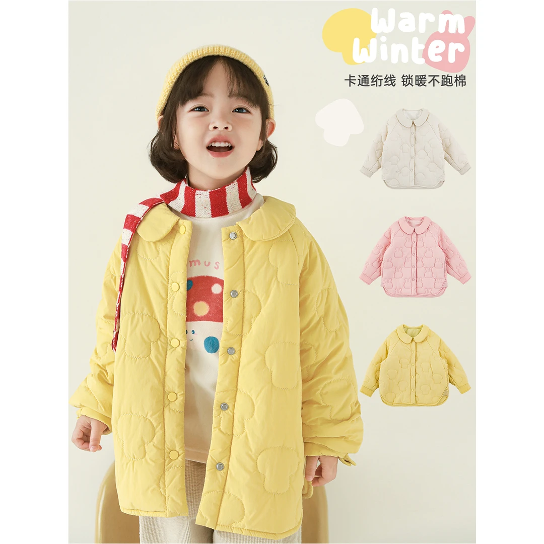 YOEHYAUL/幼悠冬壹波 保暖小云朵棉服外套卡通绗线女宝外套D4230