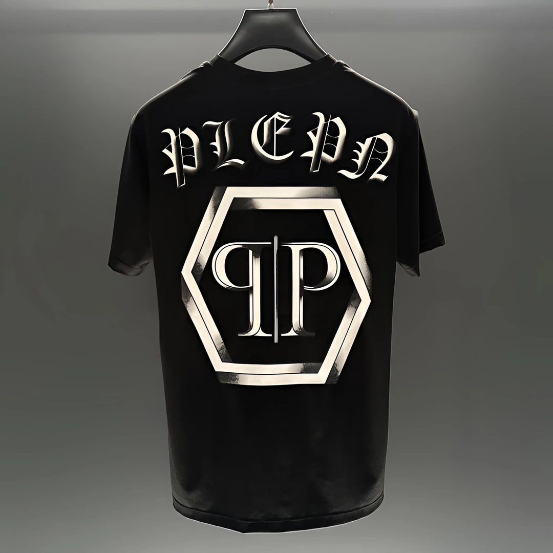 PLIPHPP PLEPN立体环型六角标梵文经典个性修身休闲百搭时尚短袖