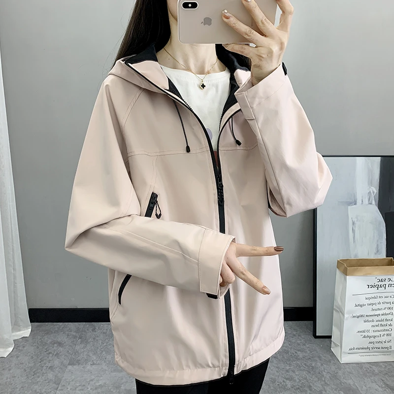 新款外套2025春秋冲锋衣外套女户外单层薄款防风衣情侣休闲夹克男