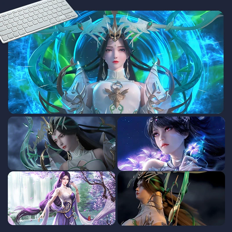 完美世界鼠标垫超大石昊柳神清漪云曦火灵儿键盘垫动漫周边书桌垫
