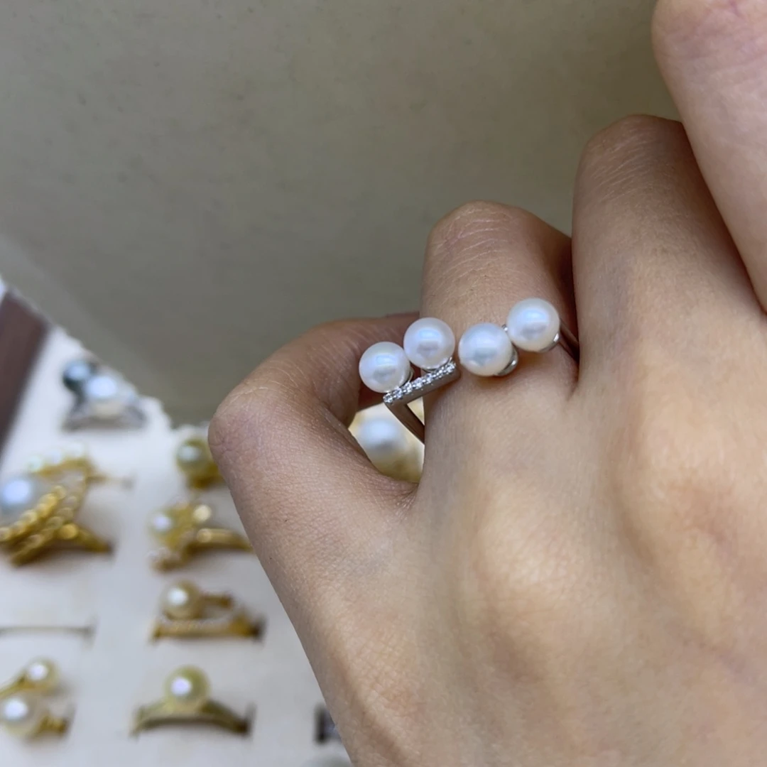 淡水珍珠银S925镶嵌戒指
