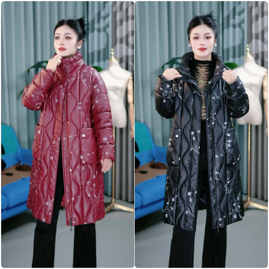 冬季加棉加厚时尚百搭休闲保暖立领女士中长款皮棉衣1820